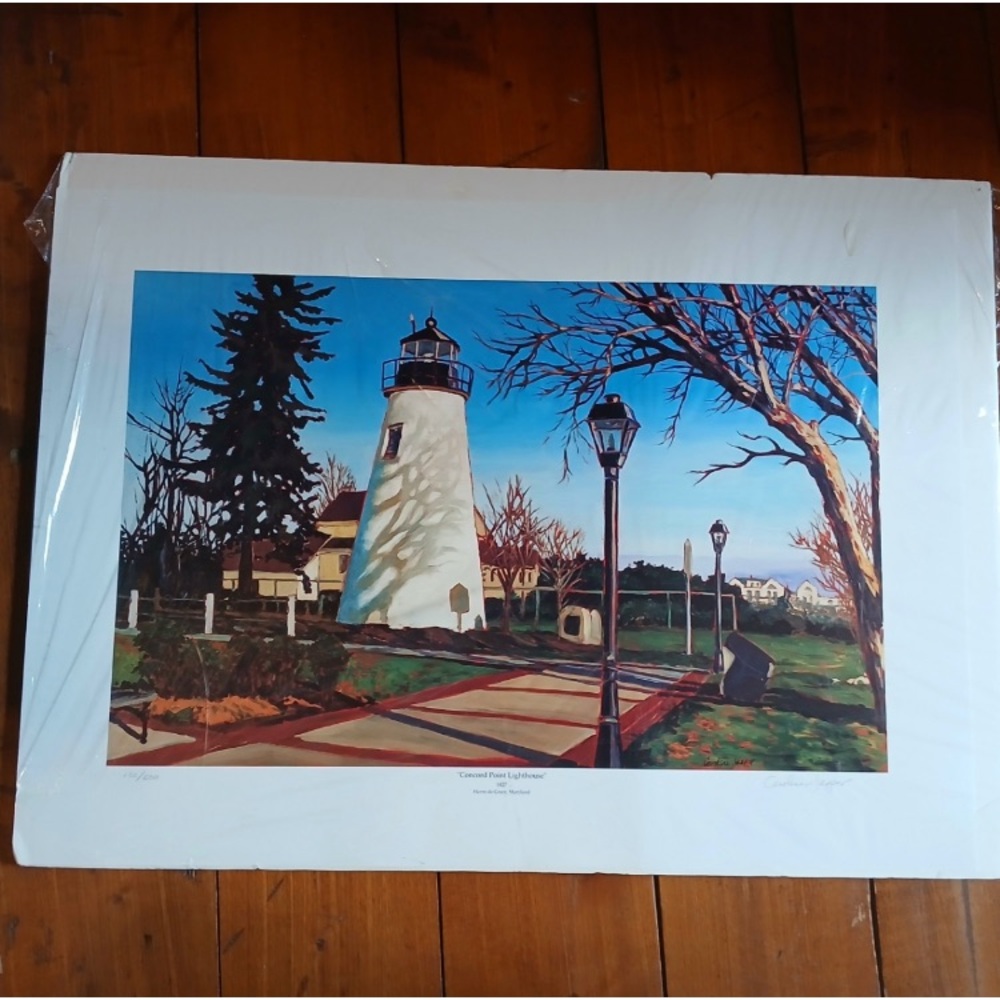 🎨 Concord Point Lighthouse (Maryland) Print Limited Edition & Signed 130/500 🌊